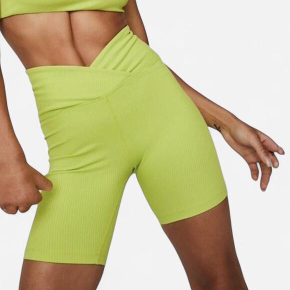 Year Of Ours Lime Ribbed V-Waist Biker Shorts | Size Small - Picture 7 of 7